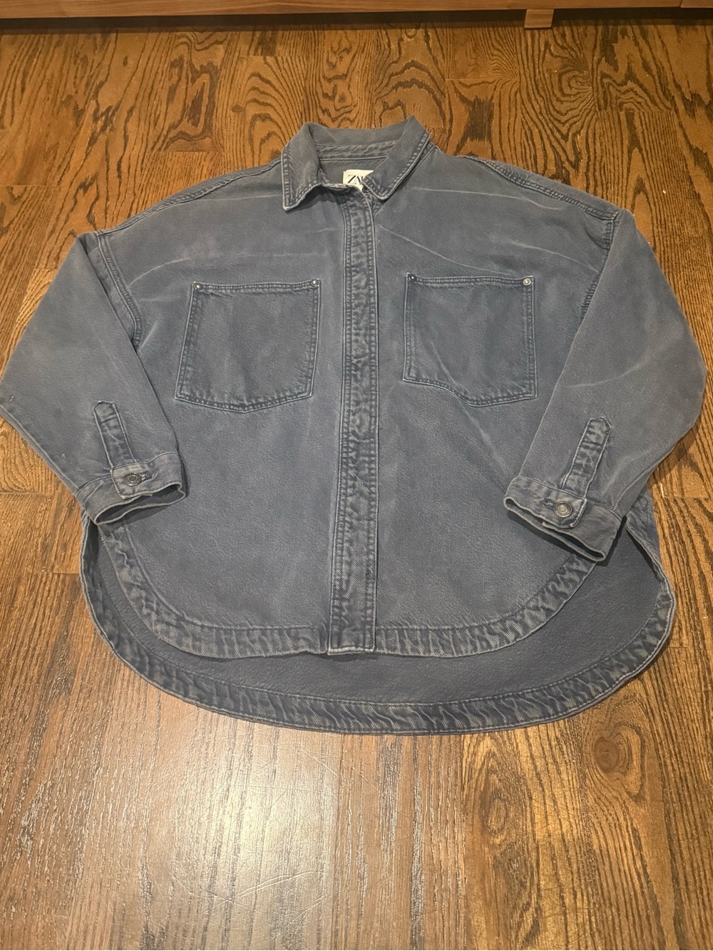 Zara Faded Blue Workshirt Jacket